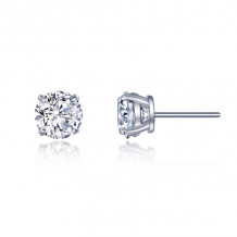 Lafonn Platinum Solitaire Stud Earrings - E0543CLP00