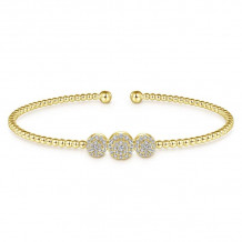 Gabriel & Co. 14k Yellow Gold Bujukan Diamond Bangle Bracelet - BG4114-65Y45JJ