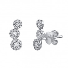 Shy Creation 14k White Gold Diamond Stud Earrings - SC55005436V2