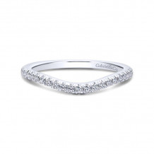 Gabriel & Co. 14k White Gold Contemporary Curved Wedding Band - WB12769O4W44JJ