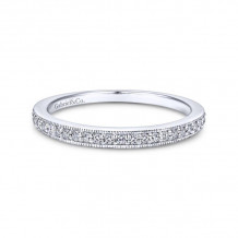 Gabriel & Co. 14k White Gold Victorian Diamond Wedding Band - WB10510S0W44JJ