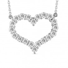 Louis Creations 14k White Gold Diamond Heart Pendant - PRL1290-100A