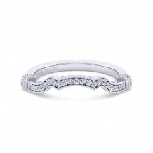 Gabriel & Co. 14K White Gold Victorian Curved Wedding Band - WB14304W44JJ