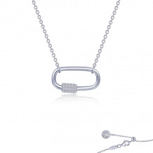 Lafonn Platinum Paperclip Necklace - N0269CLP20