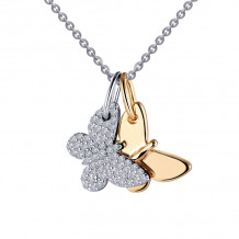 Lafonn Butterfly Shadow Charm Necklace - P0238CLT20