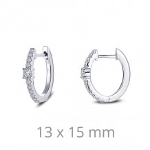 Lafonn Dainty Oval Huggie Hoop Earrings - E0354CLP00