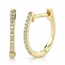 Shy Creation 14k Yellow Gold Diamond Huggie Earrings - SC55001598