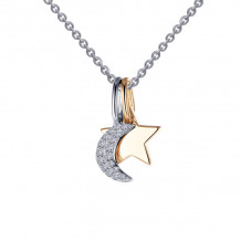 Lafonn Moon & Star Shadow Charm Necklace - P0220CLT20