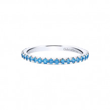 Gabriel & Co. 14k White Gold Blue Sapphire and Blue Topaz Stackable Ring