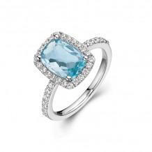 Lafonn Genuine Blue Topaz Halo Ring - GR002BTP05