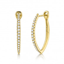 Shy Creation 14k Yellow Gold Diamond Hoop Earrings - SC22005494