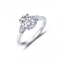 Lafonn Platinum Classic Three-Stone Engagement Ring - R0478CLP06