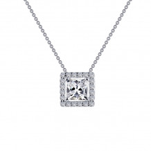 Lafonn Princess-Cut Halo Necklace - N0101CLP18