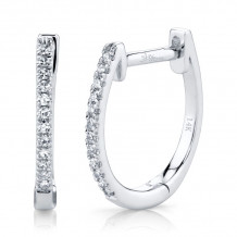 Shy Creation 14k White Gold Diamond Huggie Earrings - SC55001597