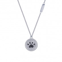 Lafonn Paw Print Disc Necklace - 9N027CBP18