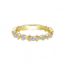 Gabriel & Co. 14k Yellow Gold Diamond Stackable Ladies' Ring
