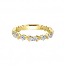 Gabriel & Co. 14k Yellow Gold Diamond Stackable Ladies' Ring