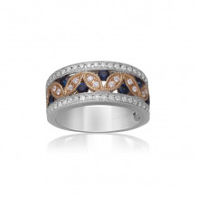 Roman & Jules Two Tone 14k Gold Sapphire Ring - KR2286WYSP