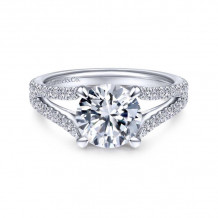 Gabriel & Co. 14k White Gold Contemporary Split Shank Engagement Ring - ER14804R8W44JJ