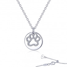 Lafonn Paw Print Disc Necklace - LV001CLP20