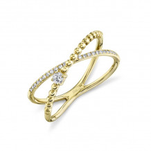 Shy Creation 14k Yellow Gold Diamond Bridge Ring - SC55019639