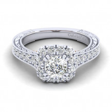Gabriel & Co 14k White Gold Samantha Diamond Engagement Ring