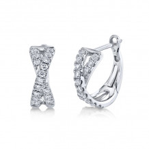 Shy Creation 14k White Gold Diamond Huggie Earrings - SC22007274