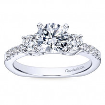 Gabriel & Co. 14k White Gold Contemporary 3 Stone Engagement Ring - ER4247W44JJ