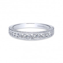 Gabriel & Co. 14k White Gold Victorian Diamond Wedding Band - WB8747W44JJ