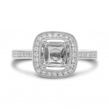 Roman & Jules 14k White Gold Halo Engagement Ring - KR1645W