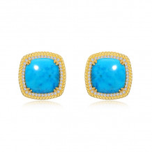 Lafonn Gold Blue Halo Earrings - E0521TQG00