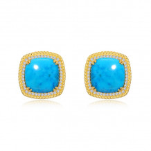 Lafonn Gold Blue Halo Earrings - E0521TQG00