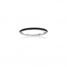 Roman & Jules 2 14k White Gold Black Diamond Stackable Rings - TR833W-WB-BLK-2