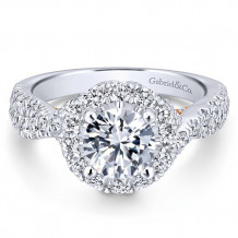 Gabriel & Co 14k White Gold Vanessa Diamond Engagement Ring