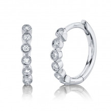 Shy Creation 14k White Gold Diamond Huggie Earrings - SC55006355