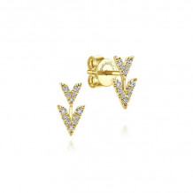 Gabriel & Co. 14k Yellow Gold Kaslique Diamond Stud Earrings - EG13091Y45JJ