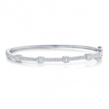 Shy Creation 14k White Gold Bangle Bracelet - SC55005545ZS