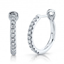 Shy Creation 14k White Gold Diamond Hoop Earrings - SC22005536