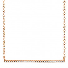 Shy Creation 14k Rose Gold Diamond Bar Necklace - SC55001241