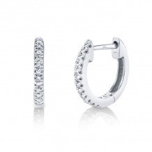 Shy Creation 14k White Gold Diamond Huggie Earrings - SC22003982