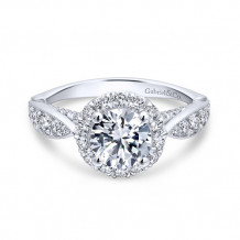 Gabriel & Co. 14k White Gold Entwined Halo Engagement Ring - ER12606R4W44JJ