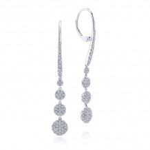 Gabriel & Co. 14k White Gold Lusso Diamond Drop Earrings - EG12961W45JJ