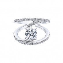 Gabriel & Co 14k White Gold Split Shank Diamond Engagement Ring