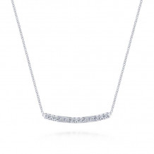 Gabriel & Co. 14k White Gold Lusso Diamond Bar Necklace - NK5791W45JJ