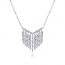 Gabriel & Co. 14k White Gold Art Moderne Diamond Bar Necklace - NK5779W45JJ