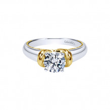 Gabriel & Co. 14k Two Tone Gold Diamond Solitaire Engagement Ring