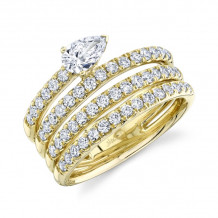 Shy Creation 14k Yellow Gold Diamond Pear Ring - SC22007574