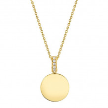 Shy Creation 14k Yellow Gold Diamond Necklace - SC22003470AC