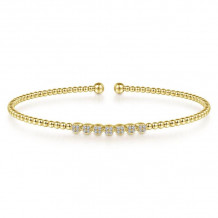 Gabriel & Co. 14k Yellow Gold Bujukan Diamond Bangle Bracelet - BG4116-65Y45JJ