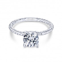 Gabriel & Co. 14k White Gold Hampton Solitaire Engagement Ring - ER13913R4W44JJ